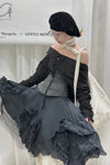 marc le bihan silk tulle floral skirt collection france MLB-2596-E21-HEI 2596-E21 BLACK 2597-E21